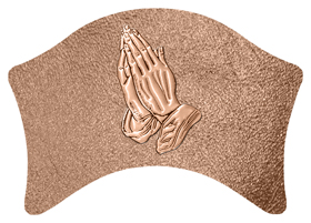 DABAN 516 BZ SH BZ Bronze Praying Hands Shimmer Bronze Background